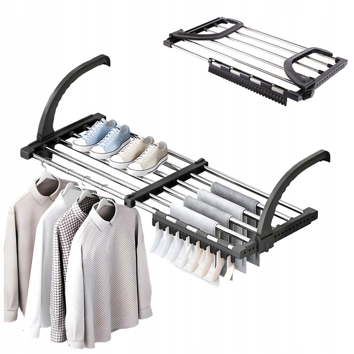 Levně Sušák na prádlo Ohřívač radiátorů Balkon Zahrada 64-110 CM