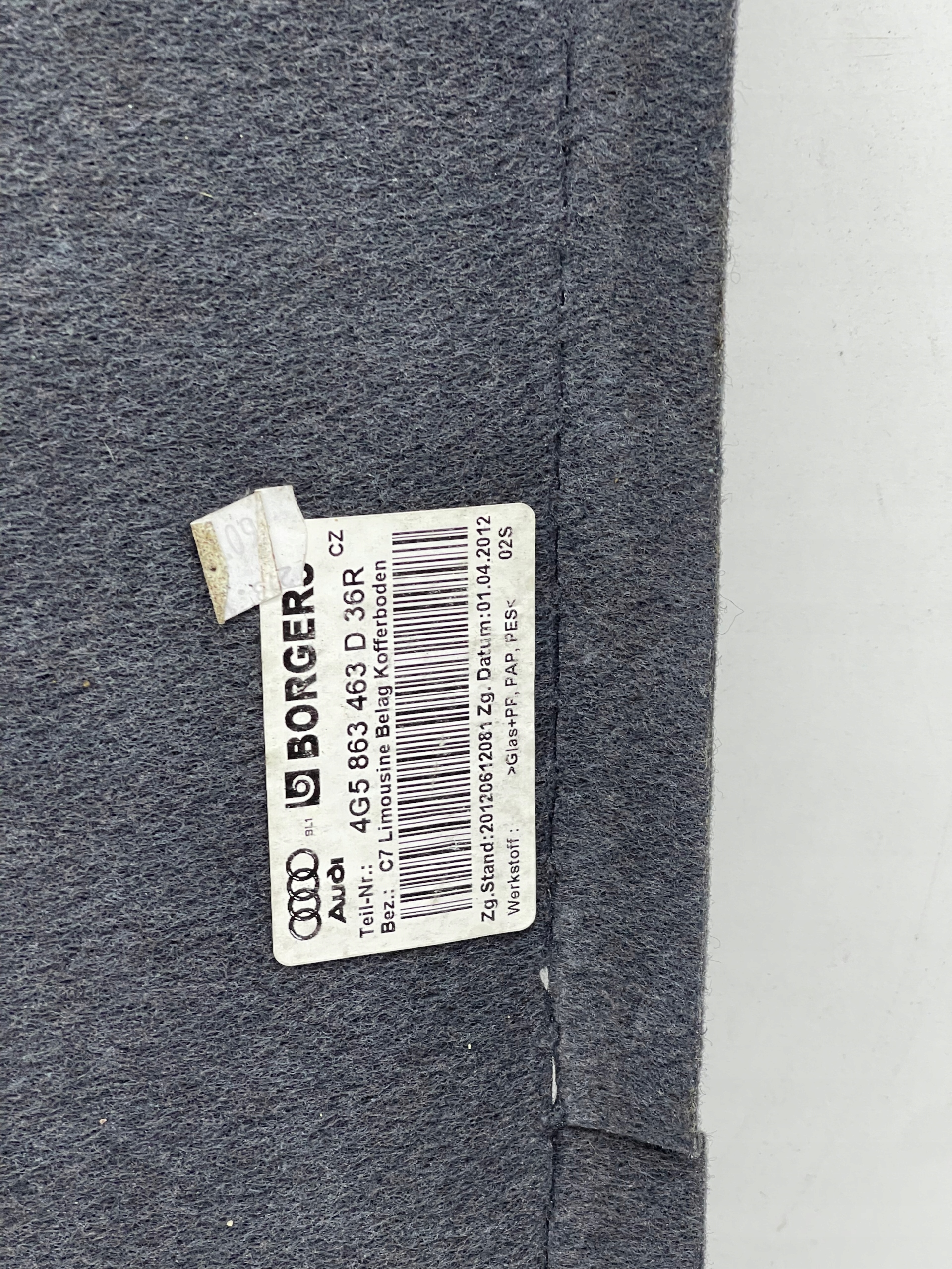 AUDI A6 C7 sedan cover floor boot carpet