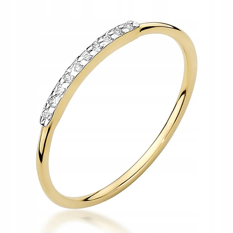 Tenký Zlatý Prstýnek pr. 585 Brilianty 0,05 ct