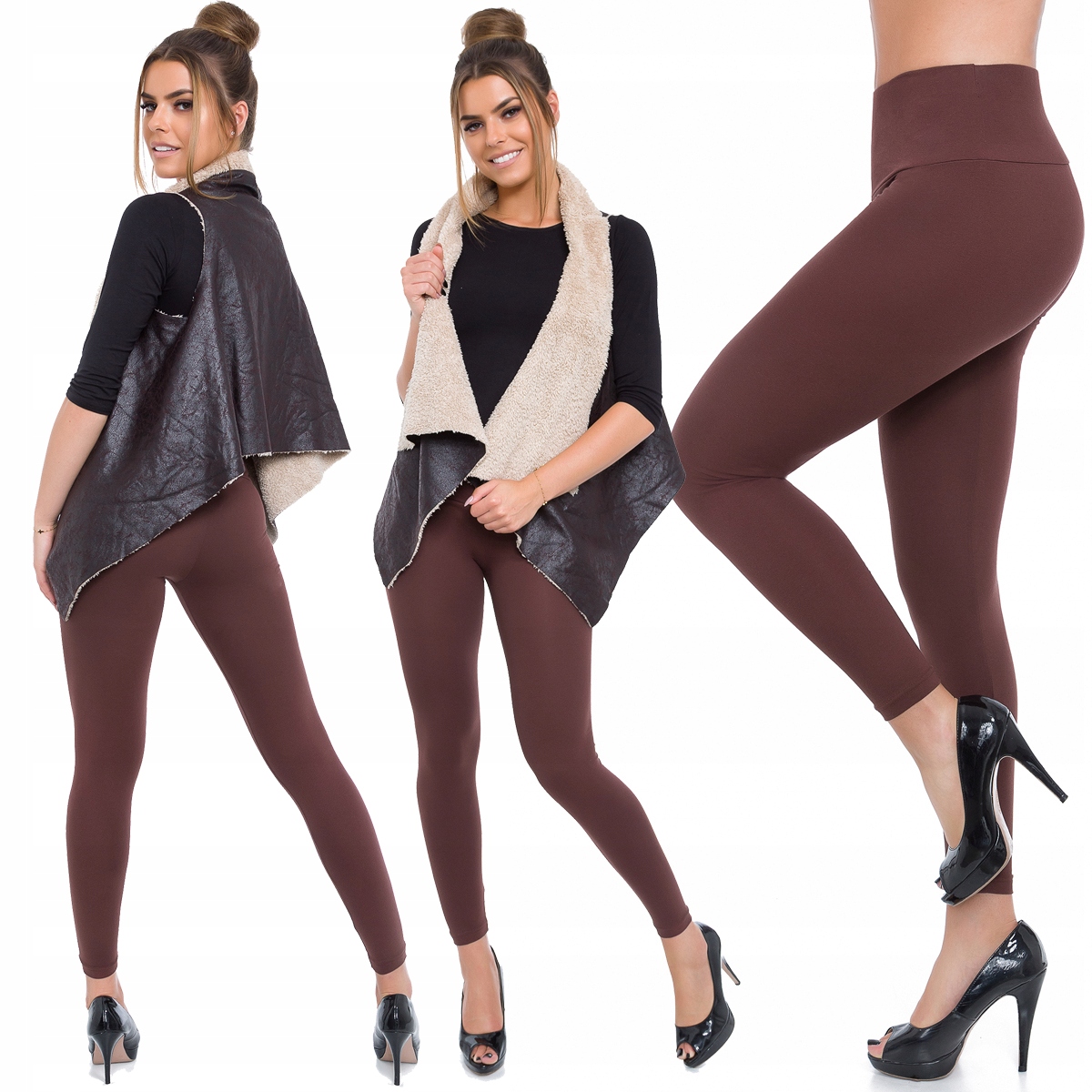 

Legginsy Wysoki Stan Panel Bawełna Lwp 2XL