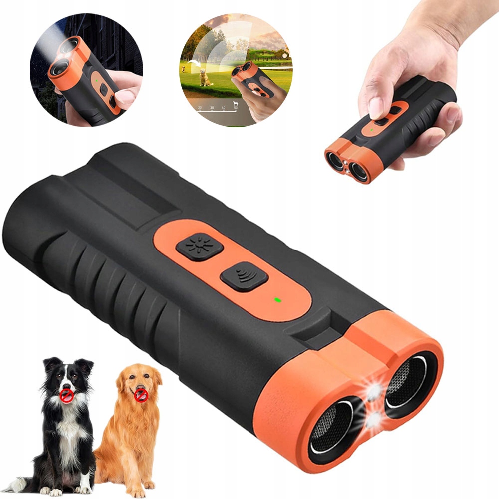 Levně Ultrazvukový Ovladač Pro Psy 15-40 Khz Oranžový S Tlačítkem A Led