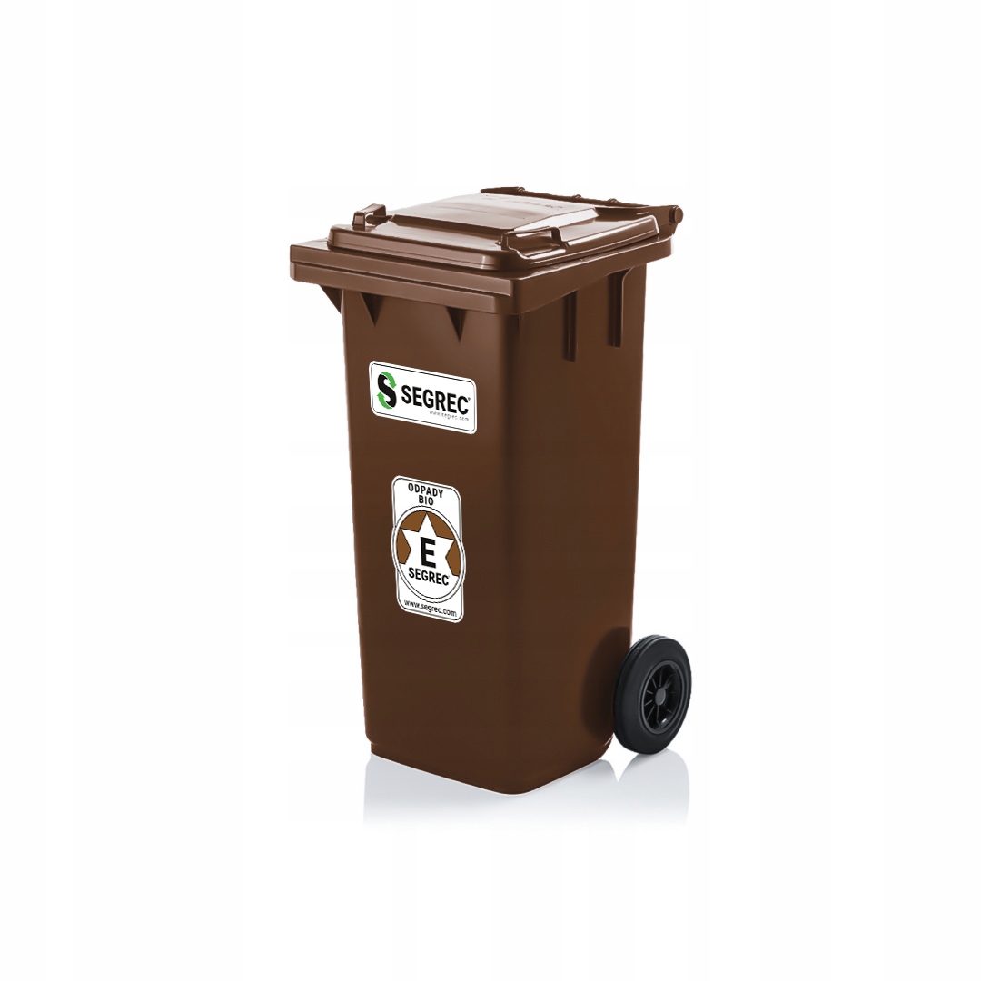 SEGREC Kosz Pojemnik 120L Brązowy Premium (Na Odpady Bio)