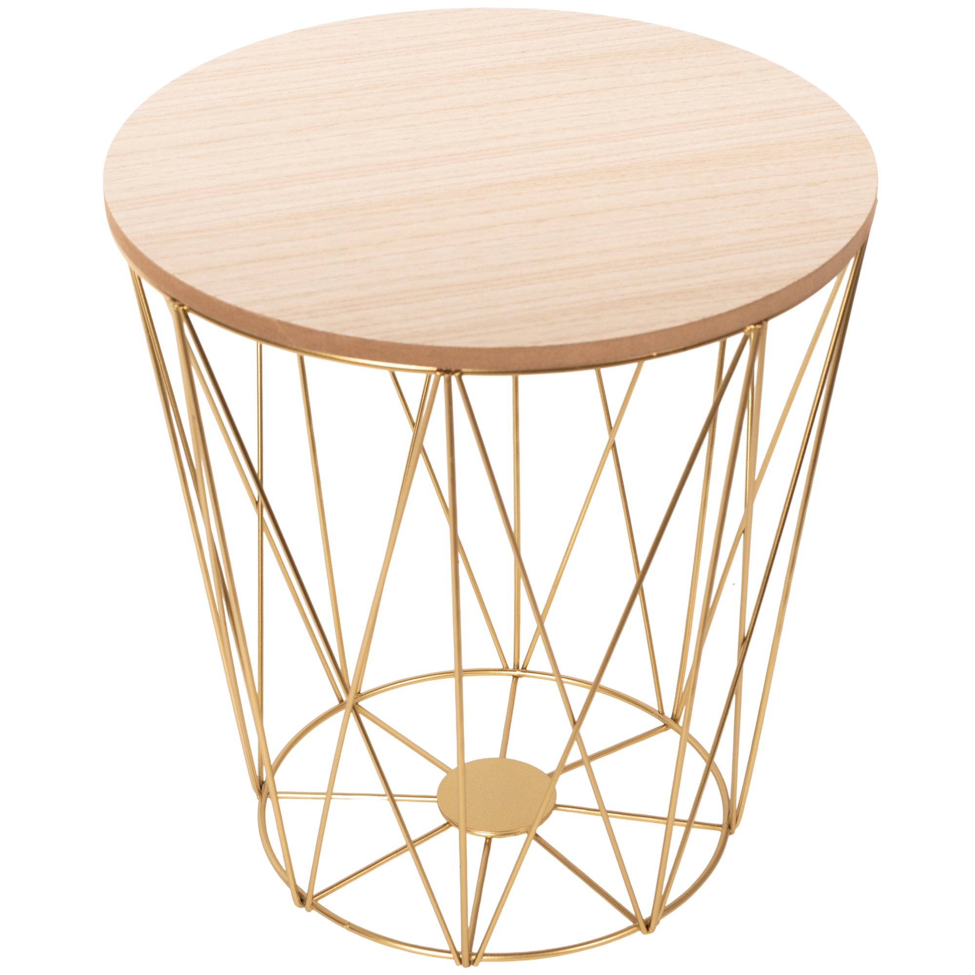 

Druciany Stolik Twins Round S Metalowy Złoty Loft