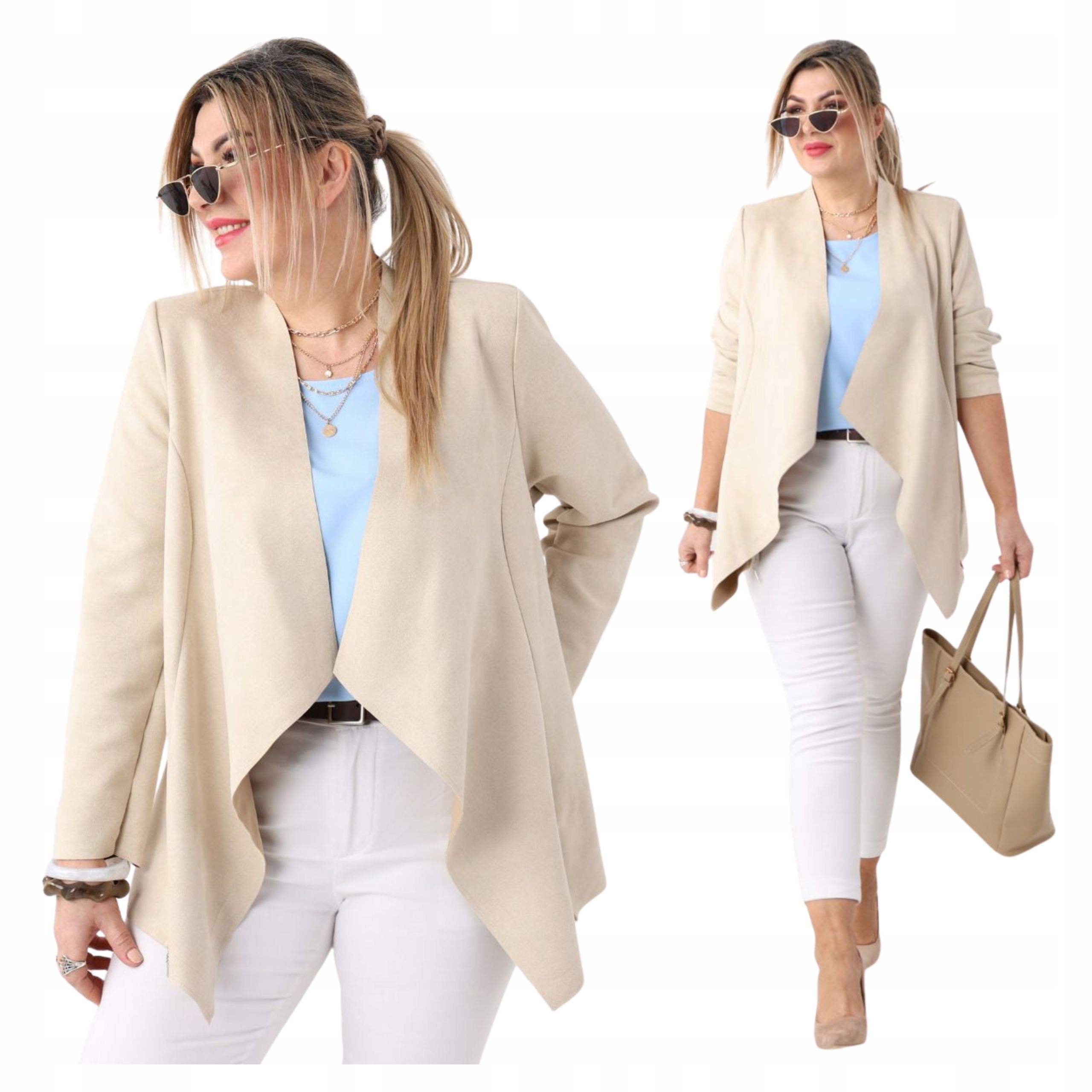 narzutka damska żakiet zamszowy Polski Producent duże rozmiary