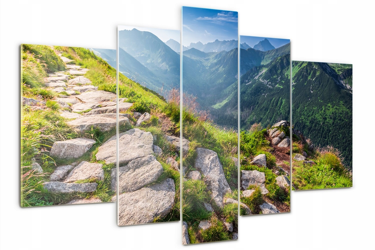 

Obraz na szkle tryptyk Wschód słońca Tatry