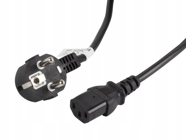 Lanberg Kabel Zasilający 3M Cee 7/7 Do Iec 320 C13 Do Komputera, Vde Czarny