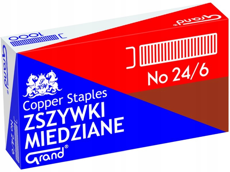 ZSZYWKI BIUROWE GRAND MIEDZIANE ROZMIAR 24/6