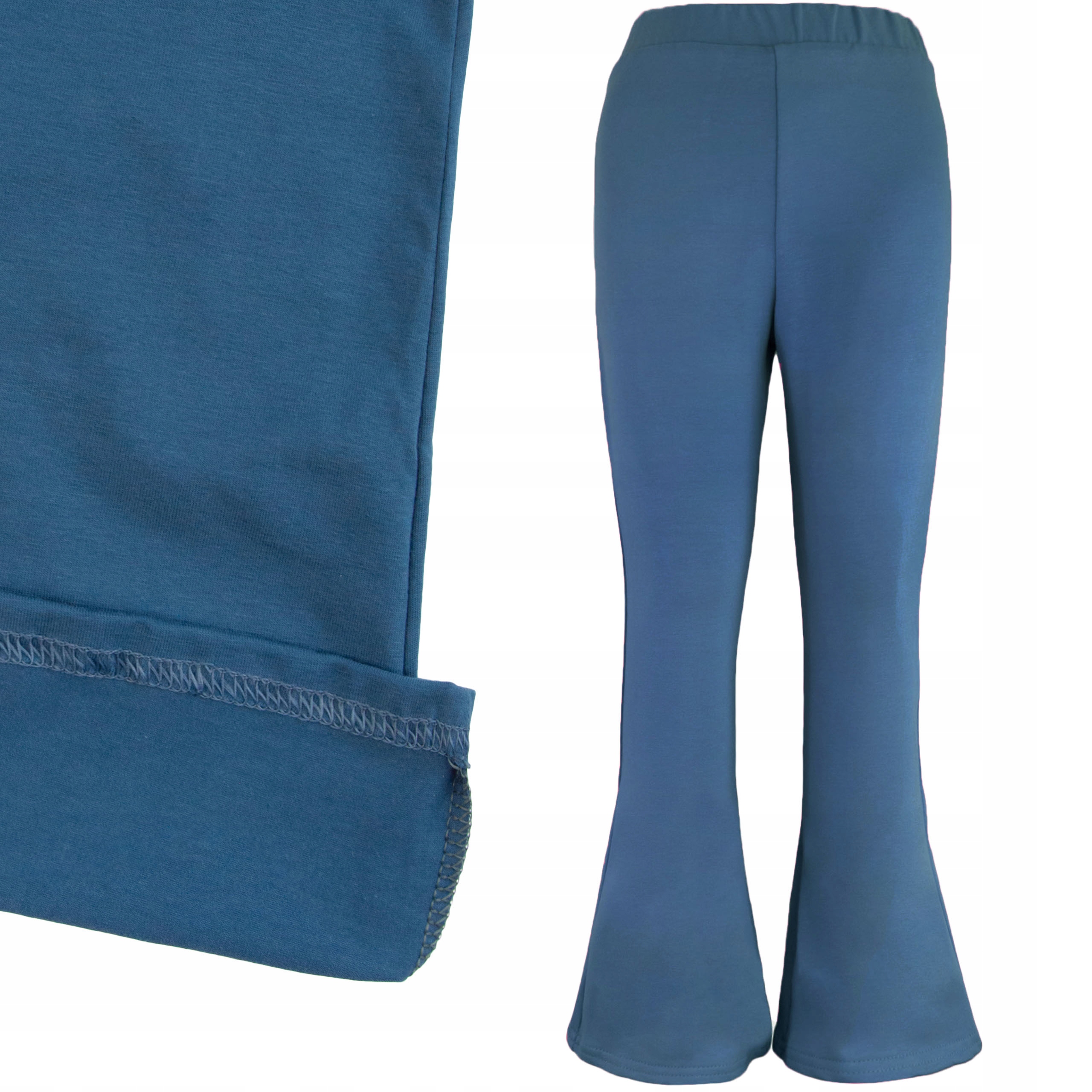 Lekkie dzwony FLARE spodnie legginsy dziewczęce - indygo WIOSNA LATO 122