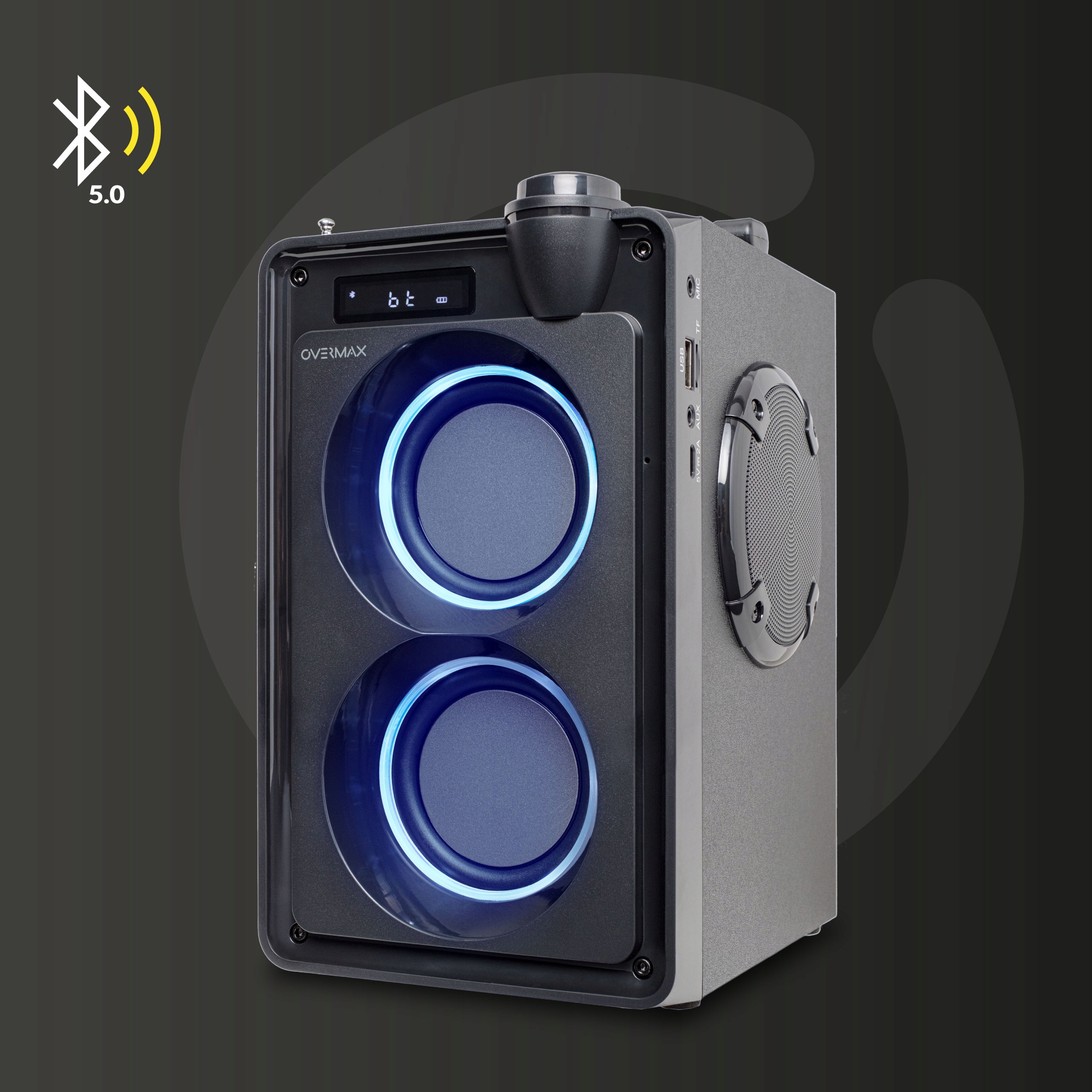 Głośnik Bluetooth PRZENOŚNY BEZPRZEWODOWY LCD LED USB SD RADIO 20W + AUX Kod producenta 104-OV-SOUNDBEAT 5.0