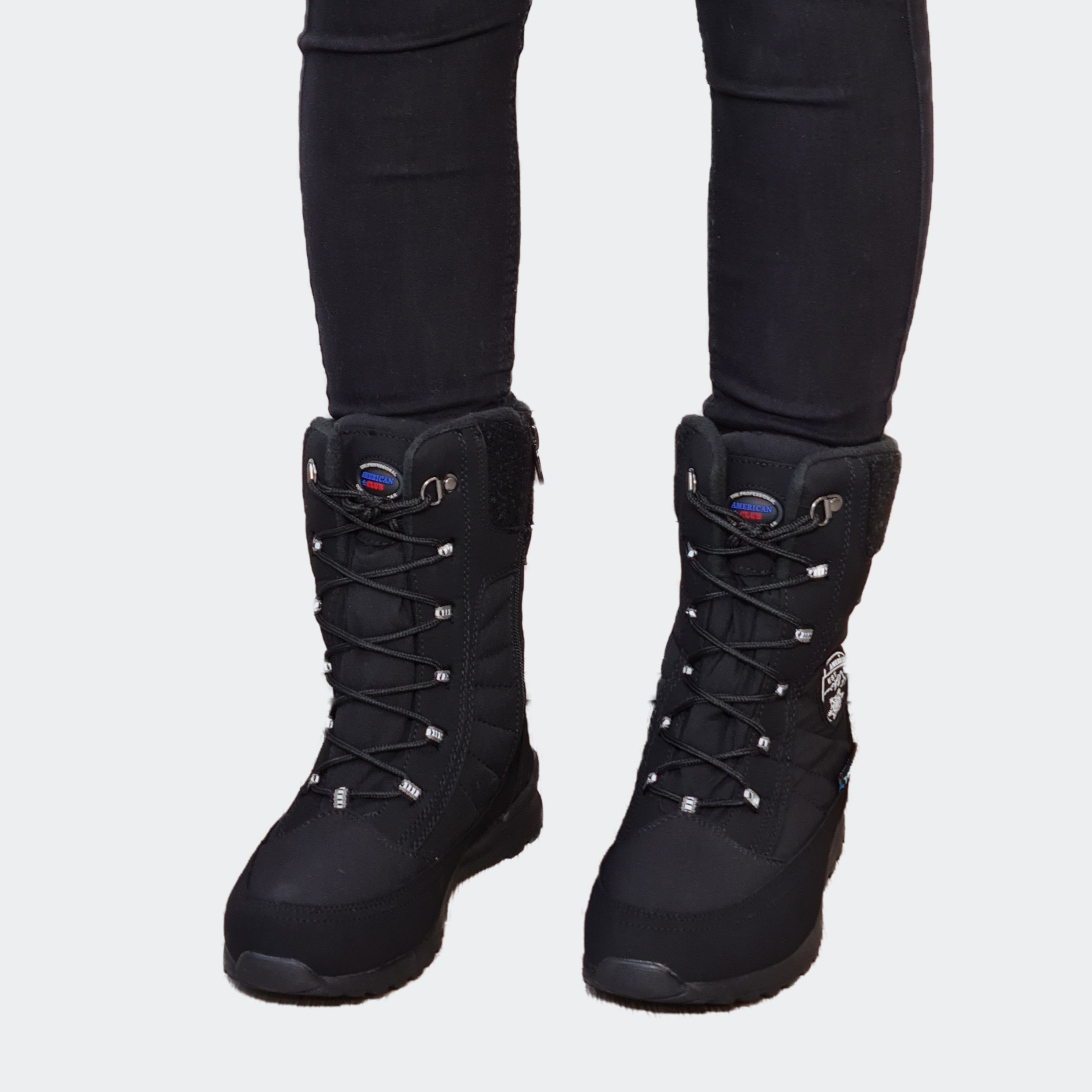 Śniegowce American Botki Trapery Ciepłe Czarne 40 Długość wkładki 26.3 cm