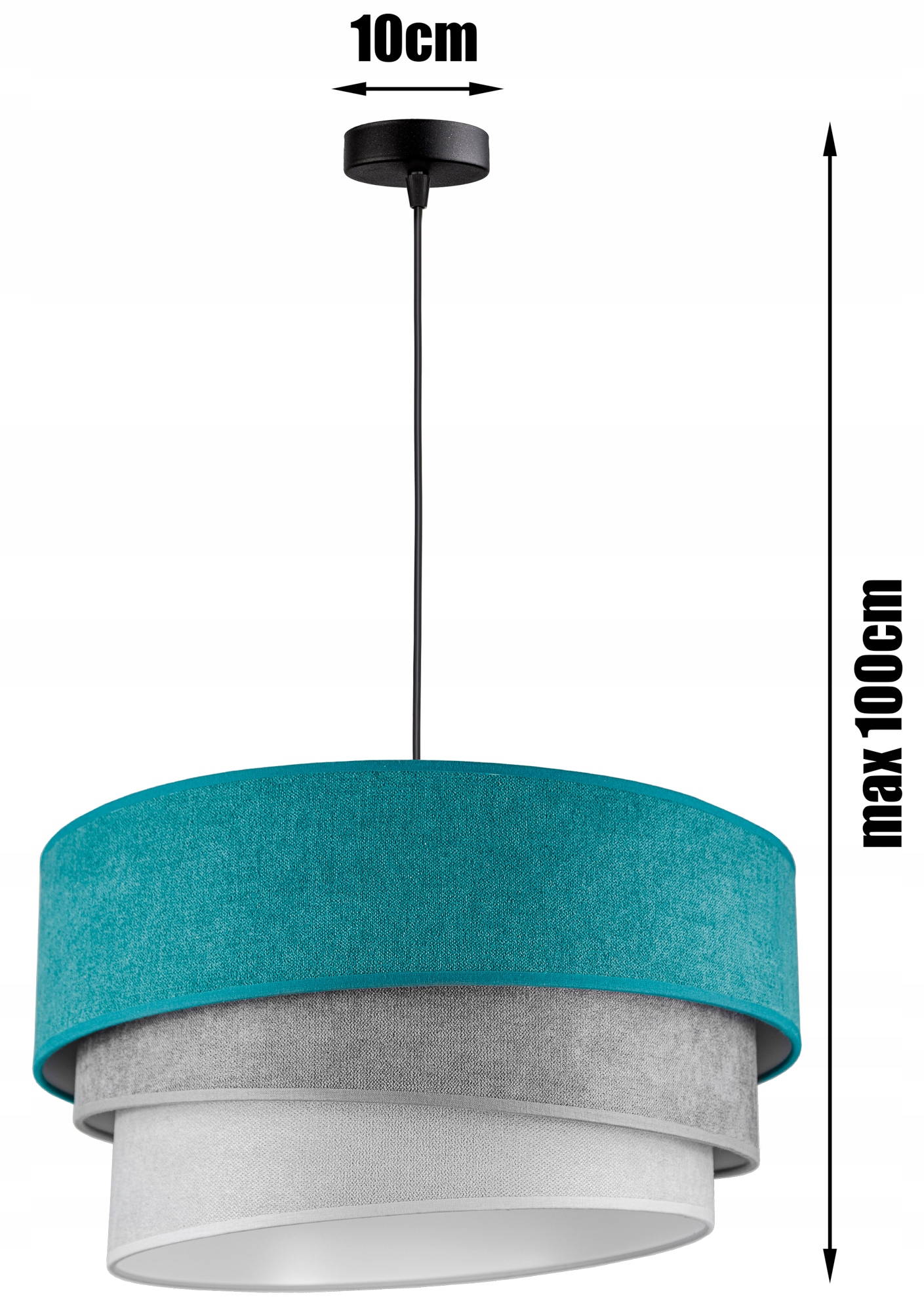 LAMPA WISZĄCA SUFITOWA ŻYRANDOL ABAŻUR NOWOCZESNA Długość/wysokość 100 cm