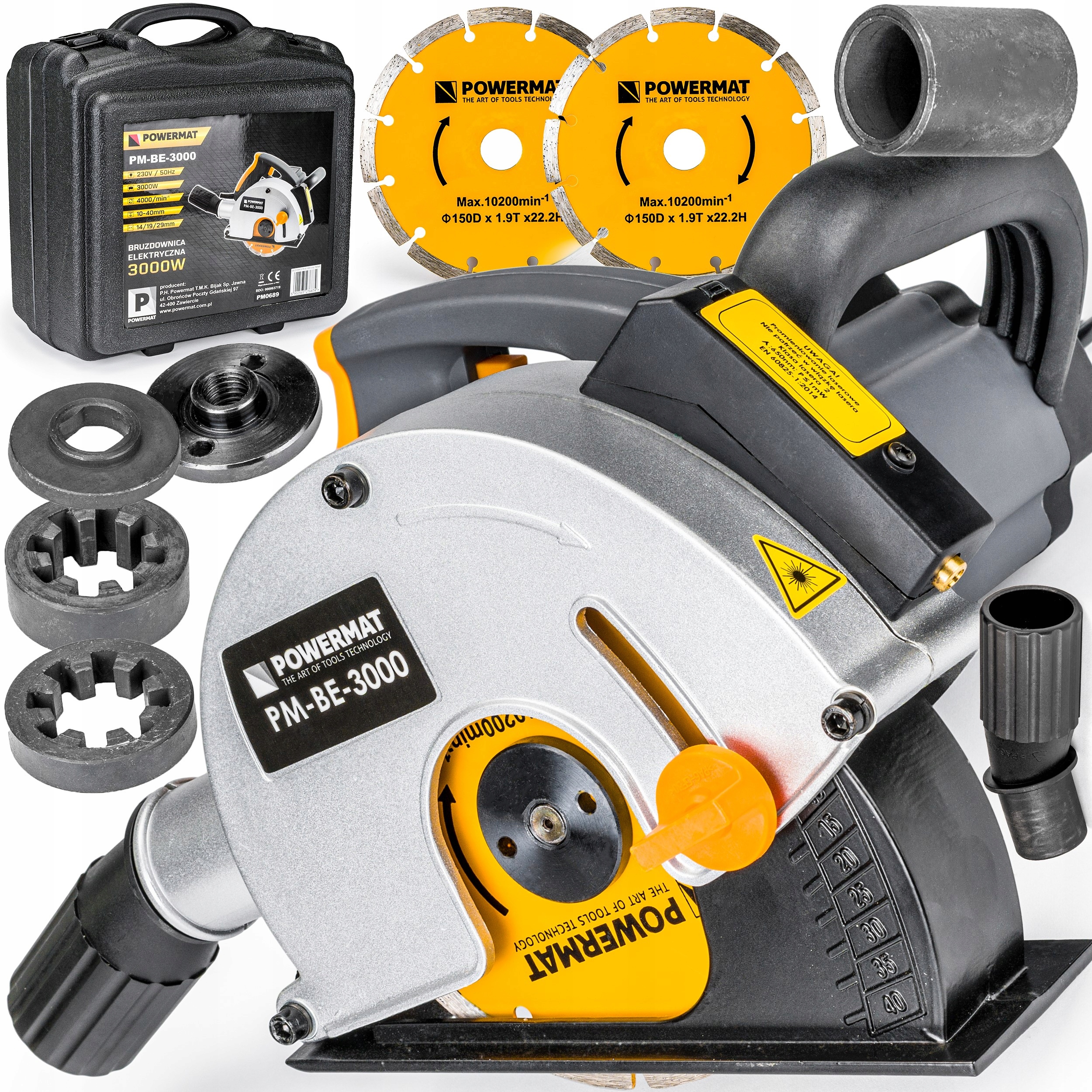 Elektrická brázdička 3000 W 150 mm Kufr Laser