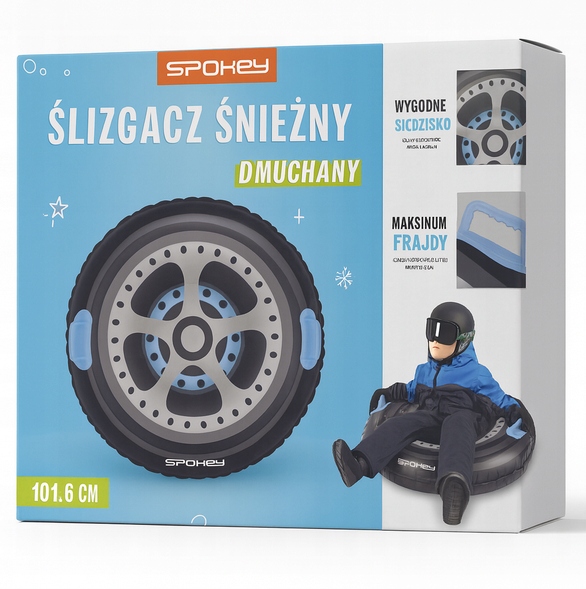 Ślizgacz śnieżny dmuchany z uchwytami Opona sanki Spokey