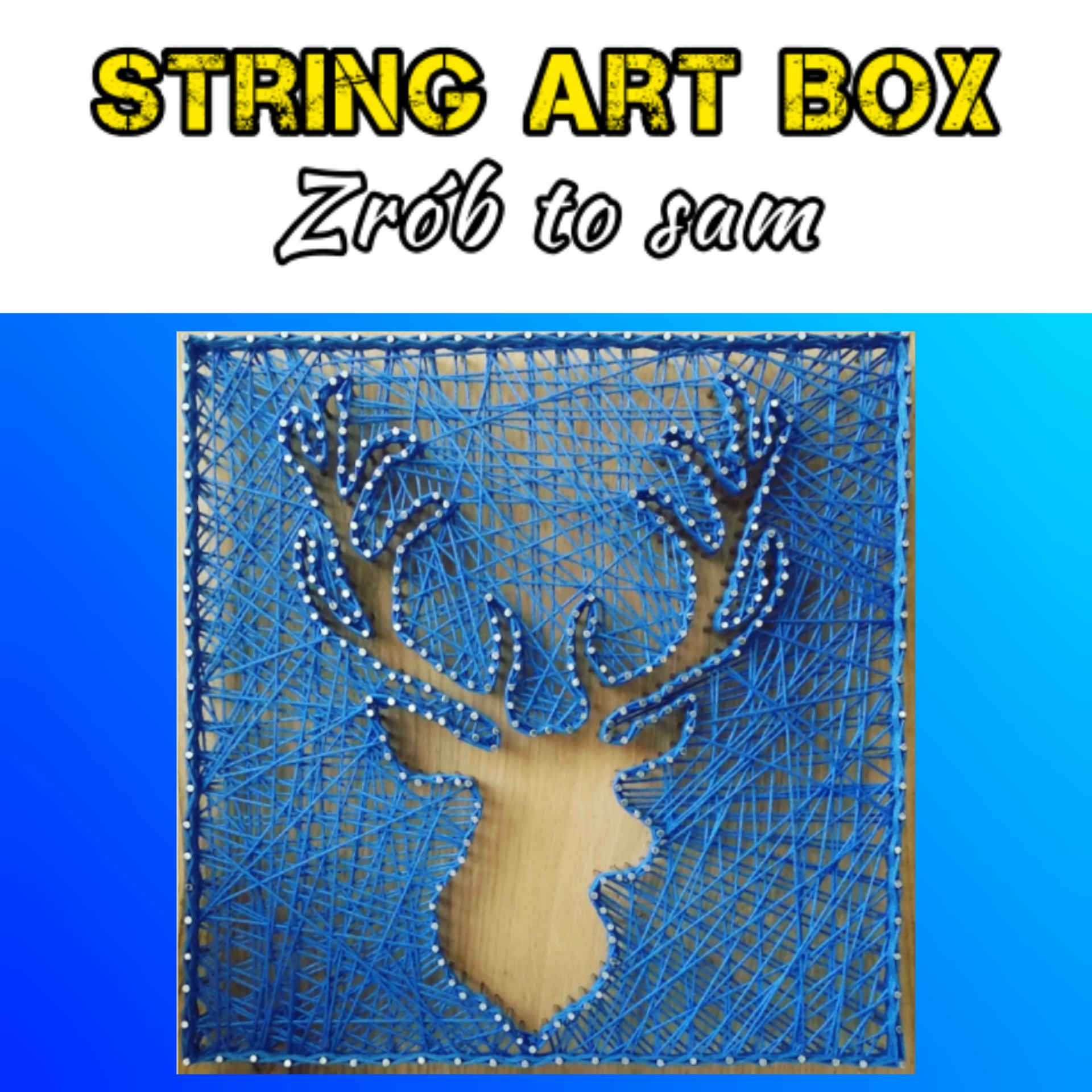 Sada String Art Diy Jelen vyplněné pozadí