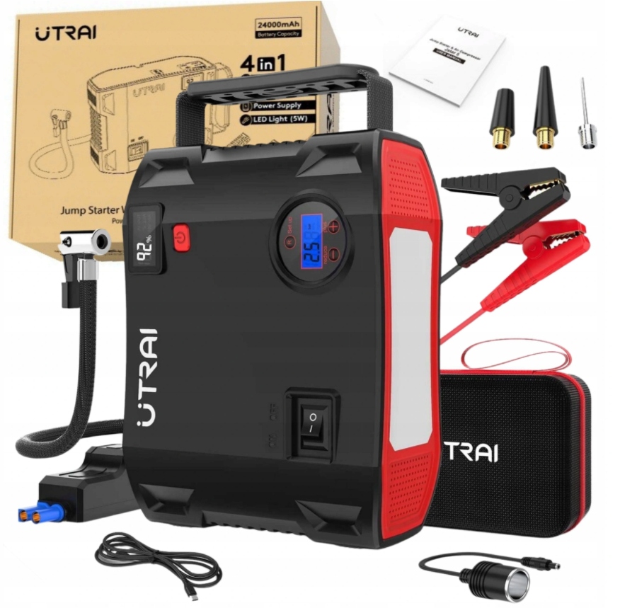 

Rozruch Do Samochodu Jump Starter Kompresor 4W1
