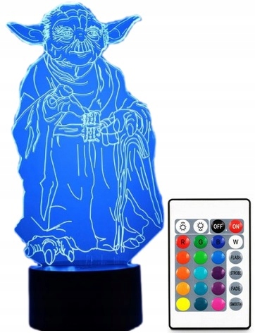 

Lampa 3D Led Usb Gwiezdne Wojny Yoda Star Wars Noc