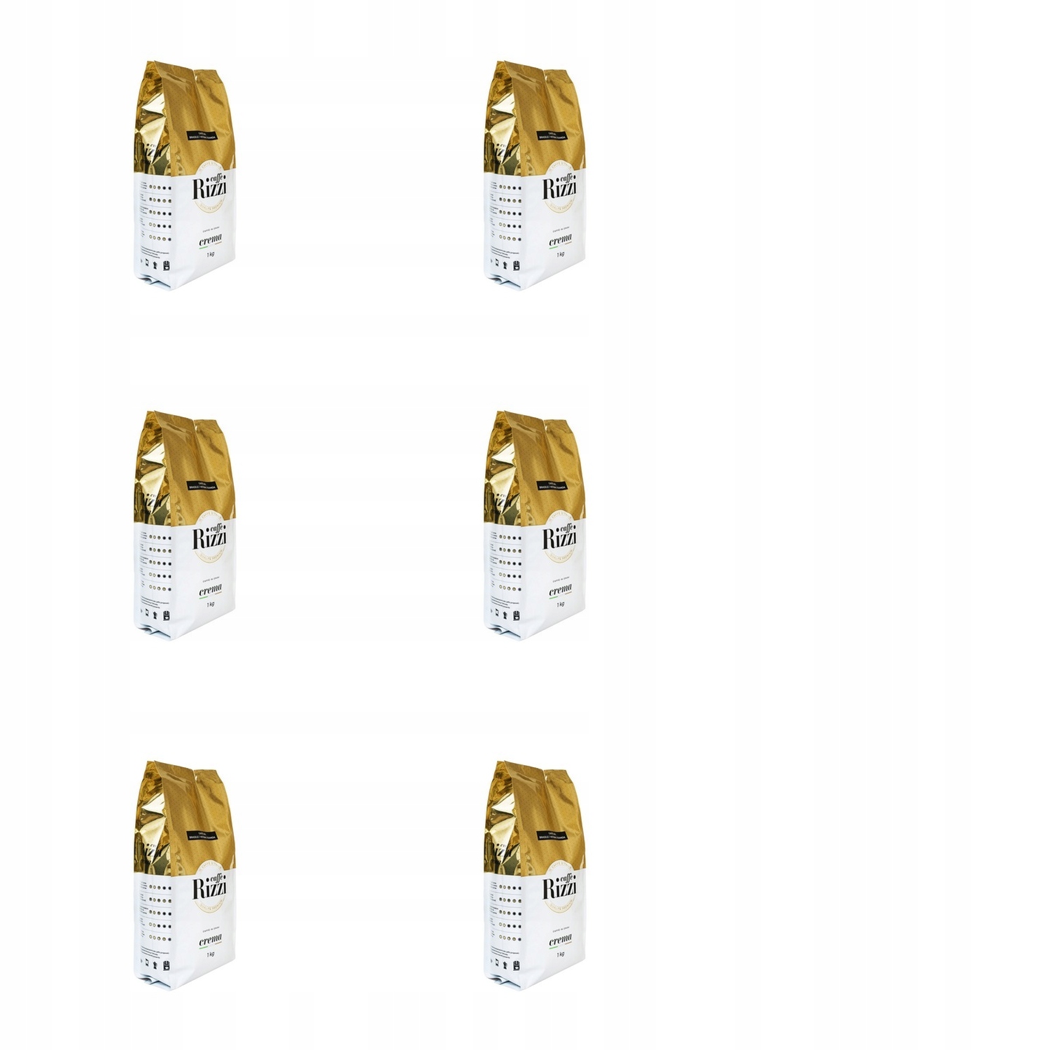 6x 1kg Rizzi crema kawa ziarnista Karton