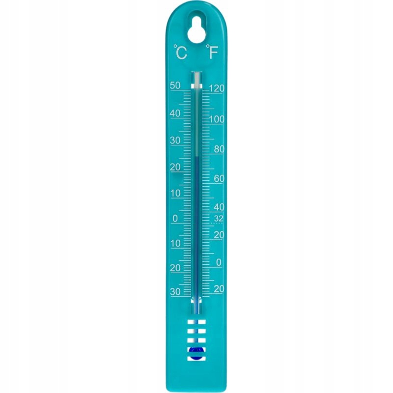 Termometr pokojowy plastikowy 17 cm niebieski