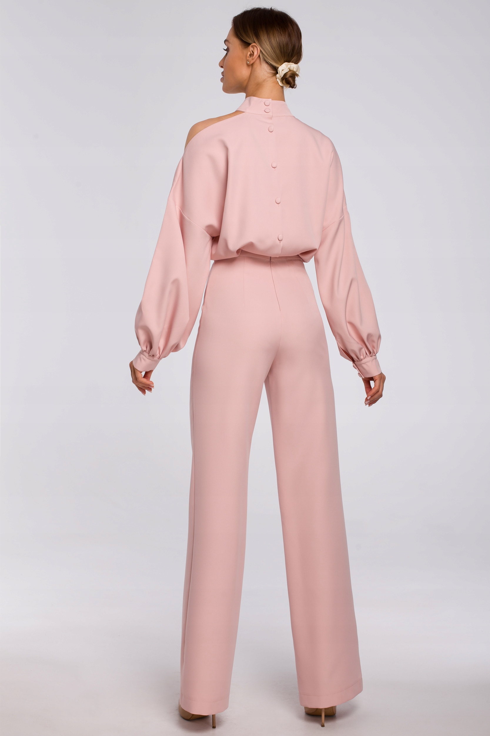 KOMBINEZON DAMSKI ELEGANCKI KOBIECY GŁADKI DŁUGI RĘKAW PUDROWY XXL 44 Rozmiar XXL