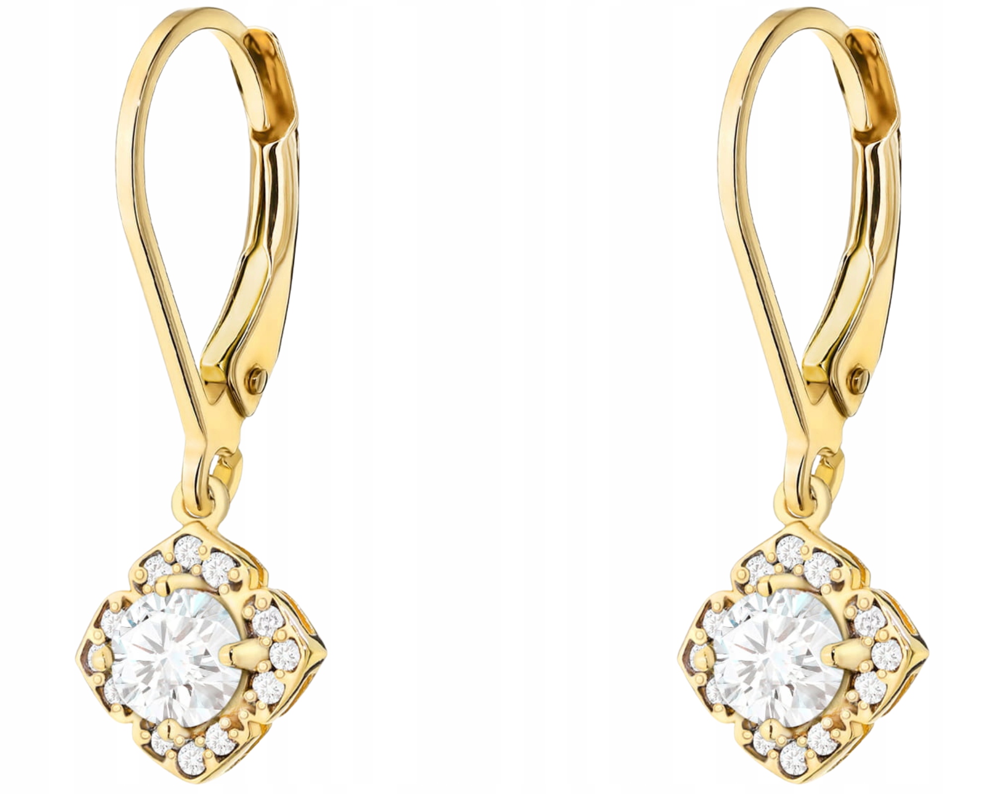 Zlaté Náušnice s brilianty Lab Anglické zapínání Zlato 585