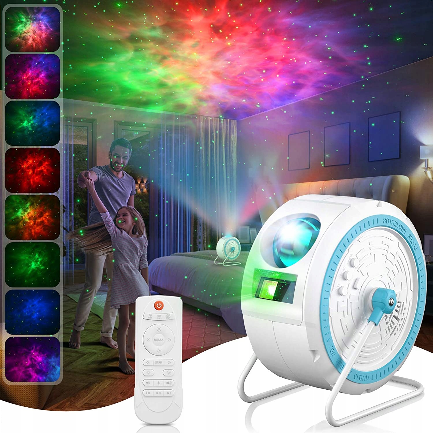 Metron Projektor Gwiazd i Mgławicy z głośnikiem bt Długość/wysokość 23 cm