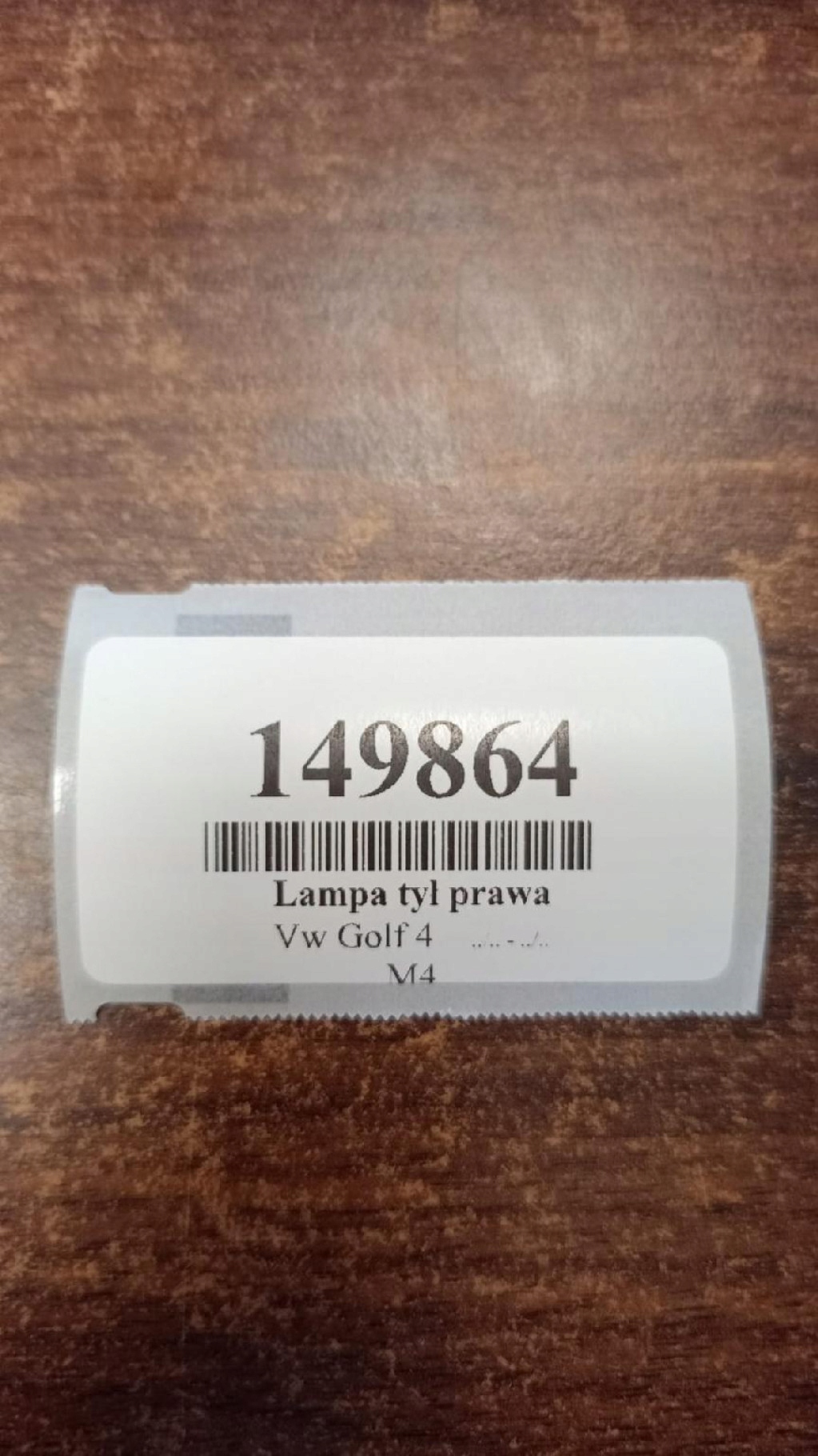 VW GOLF IV light right rear part