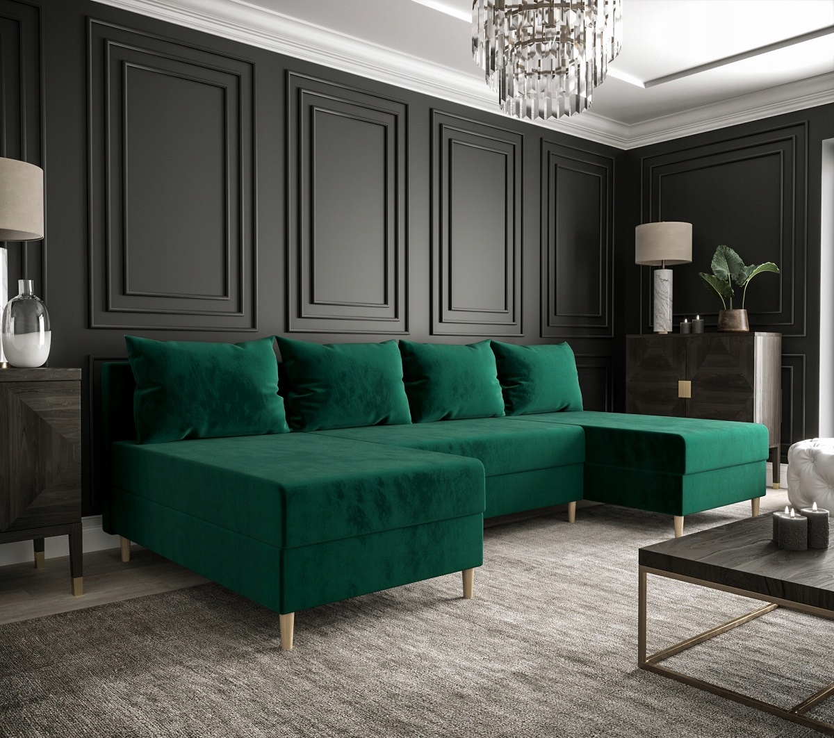 Rohová Sedací Souprava rozkládací tvar U 270 Bari RN11 O-sofa