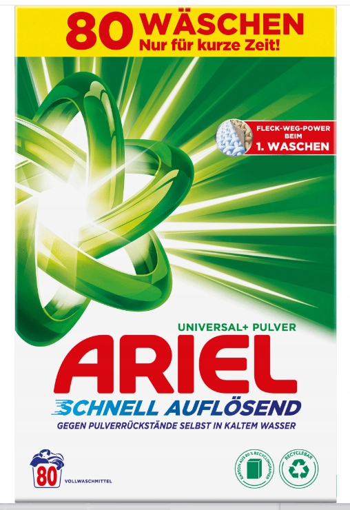 Ariel Universal+ proszek do prania tkanin 80 prań 4,8kg De
