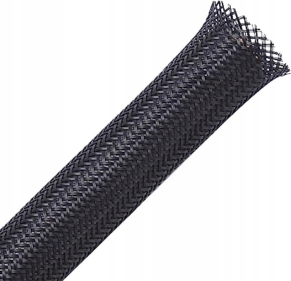 ALEX TECH OPLOT DO KABLI 7,6 METRA CZARNY PLECIONY 2,5 CM POLIESTROWY