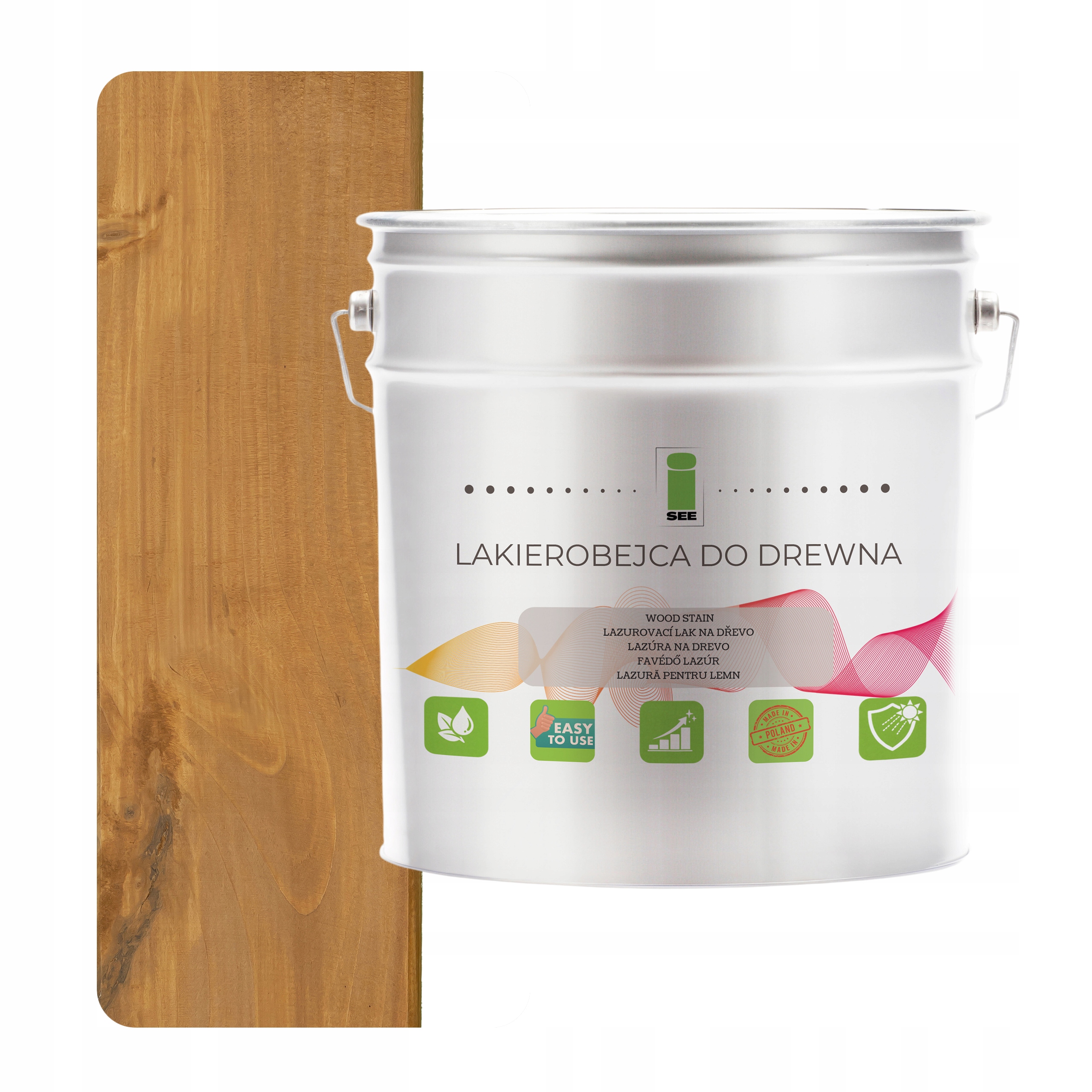 Lak na dřevo dub hydrofobní, bez zápachu, satén 3v1 2,5L D030