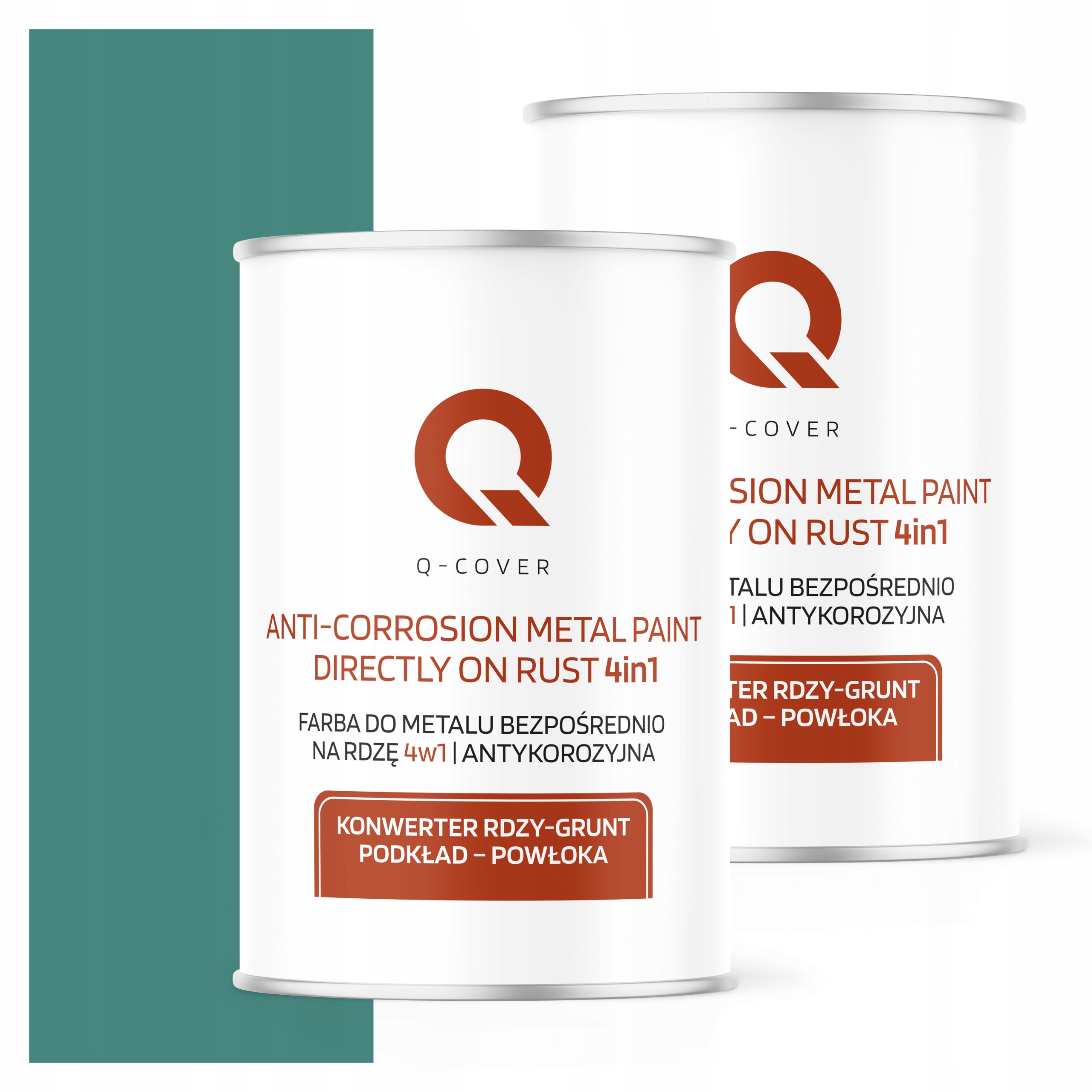 Farba Priamo na hrdzu Kov Pozinkovaný Hliník Oceľ 1L 4v1 Mat Tyrkys Mätový