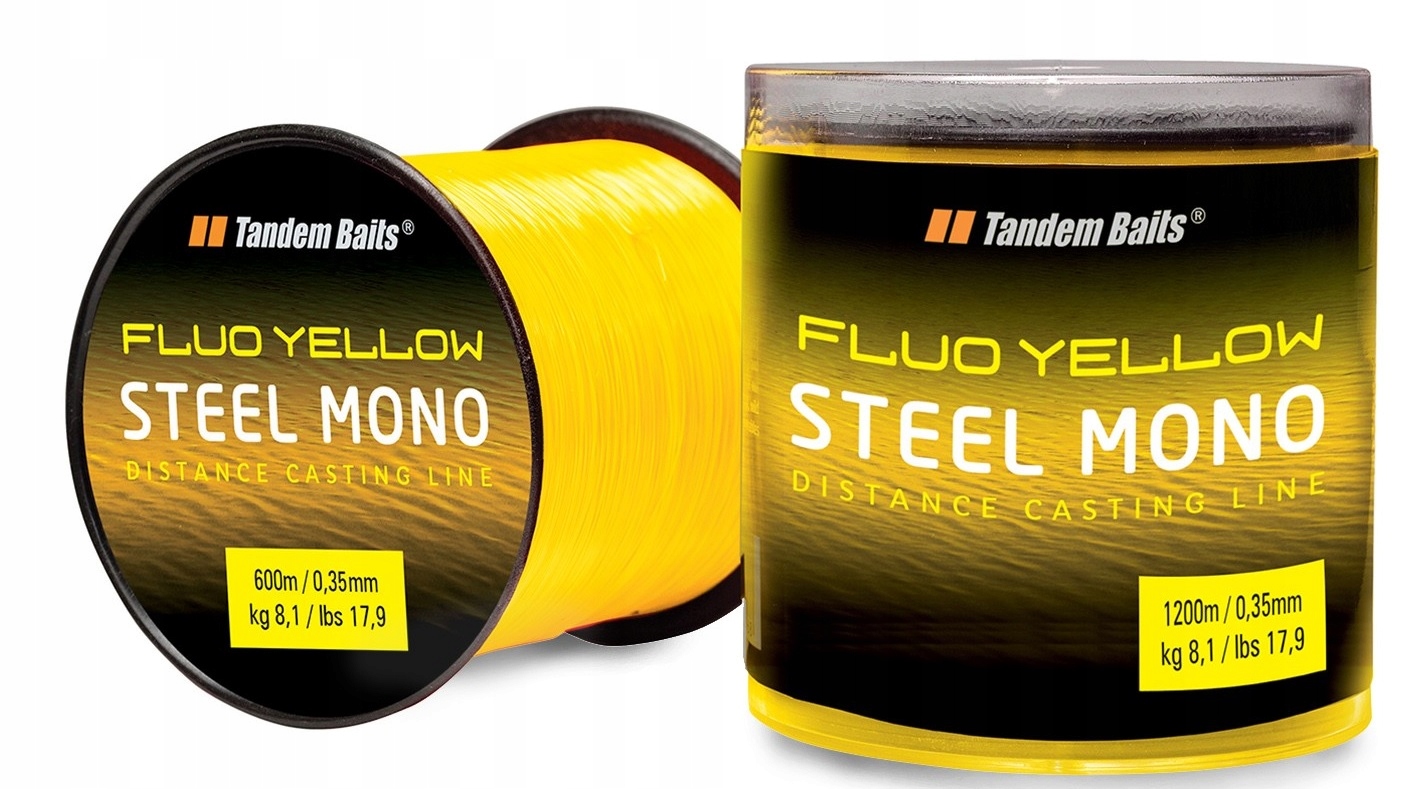Żyłka Tandem Baits Steel Mono Fluo Yellow 0,35 mm x 1200 m Na Duże Karpie