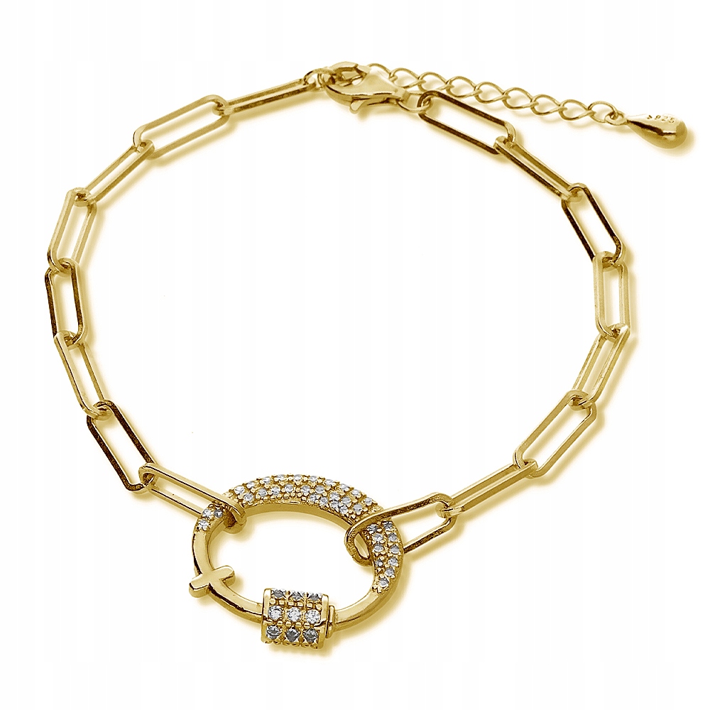 Stříbrný Ag 925 pozlacený náramek B05106