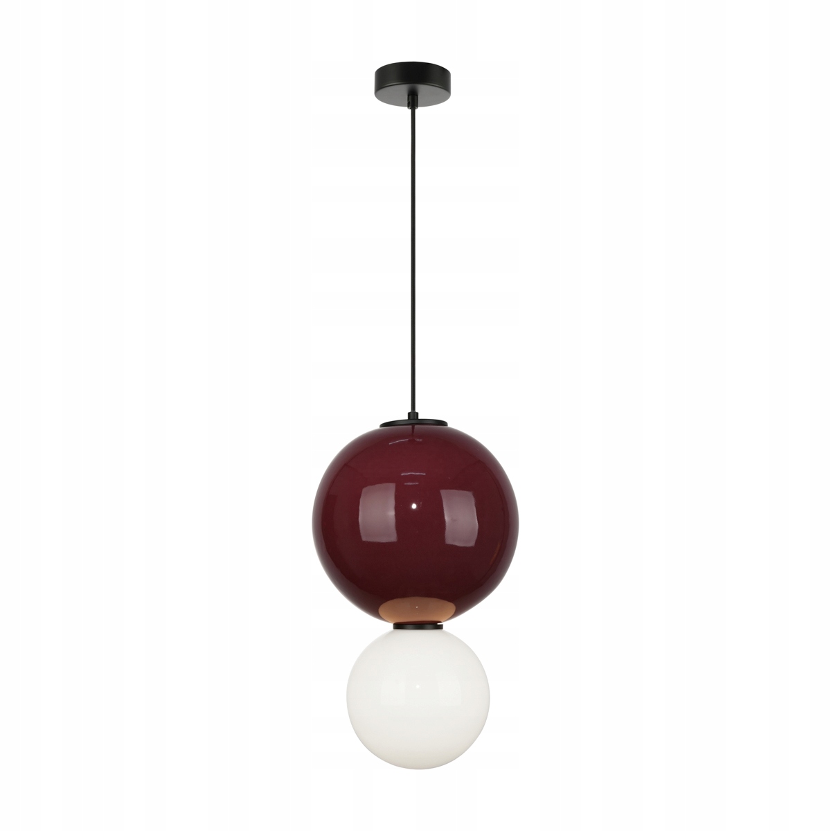 Italux Závesná lampa Pieve Led 7W Bordovo-biela Ø25cm 2 gule