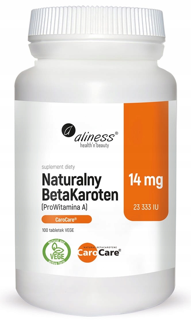 Beta Karoten Naturalna Witamina A 14mg 100 szt. 9949277082 Allegro.pl