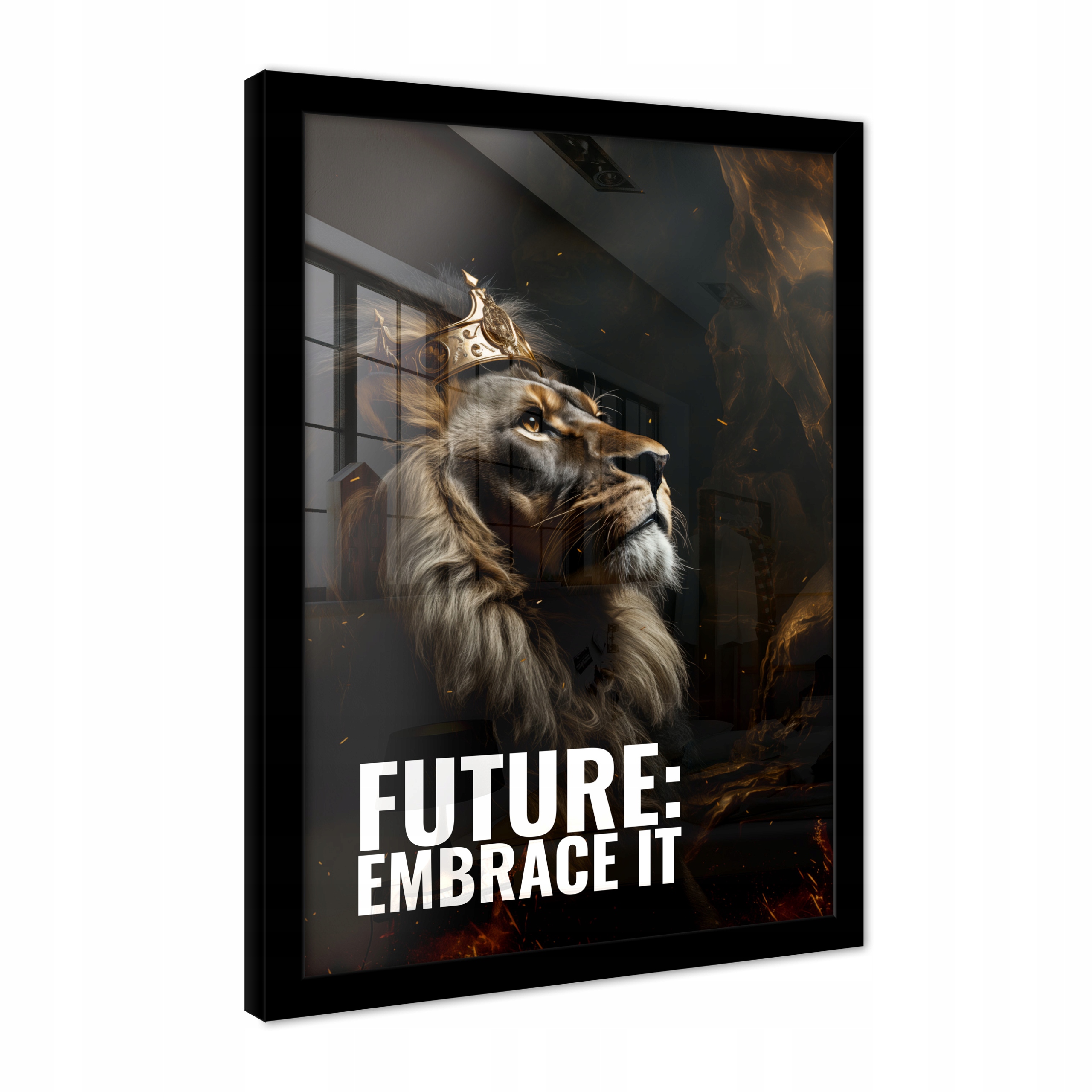 Obraz Na Zeď V Rámu Plakát Motivační Nápis Lev Moderní 70x50
