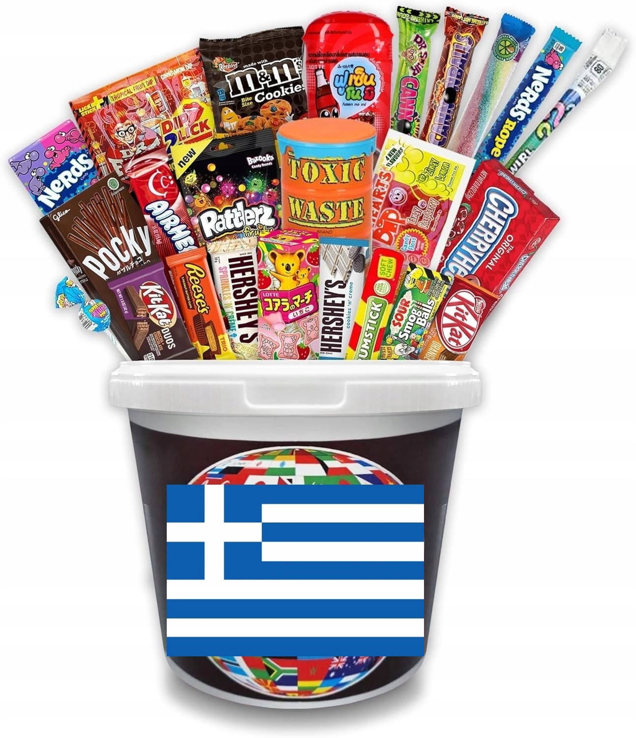 Sada sladkostí z Řecka, sušenek, želé bonbony nápojů, tyčinek, chipsy 20 ks