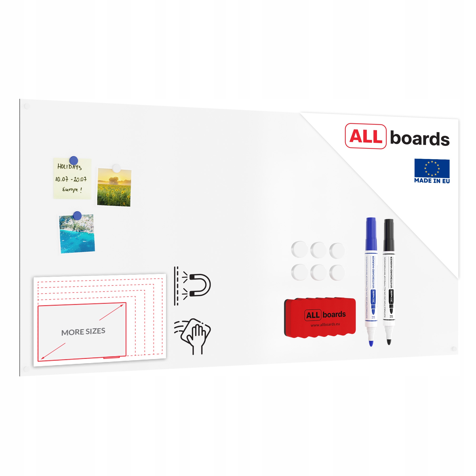 Tablica suchościeralna magnetyczna SLIMboard bezramowa 120x60 cm Gratisy