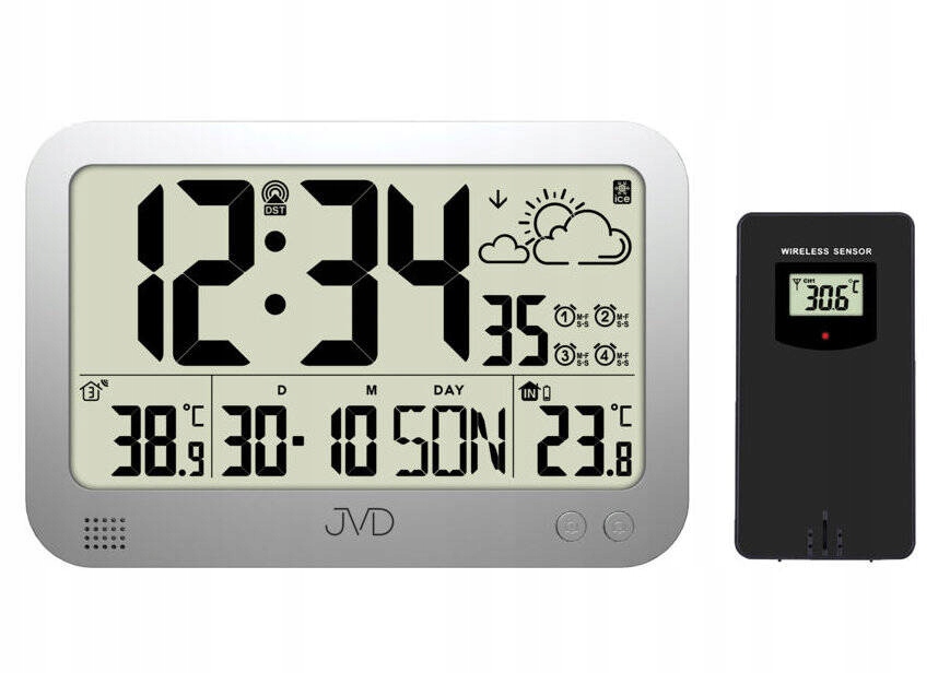 Meteorologická Stanica Jvd RB3565.2 4 Alarmy Sonda DCF77 Teplomer Pamäť