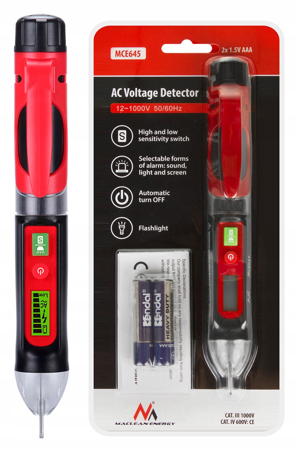 

Bezdotykowy detektor wykrywacz napięcia 12-1000V