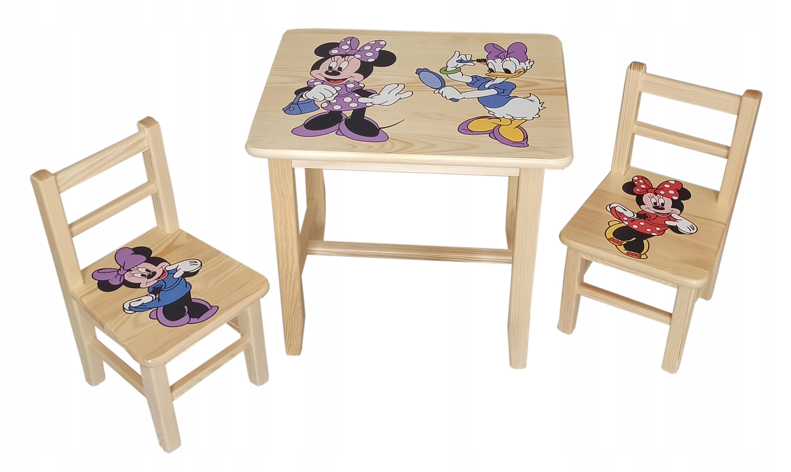 Stolik dla dzieci z krzesełkami drewniany, zestaw WZORY z nadrukiem Marka Drew-Mix