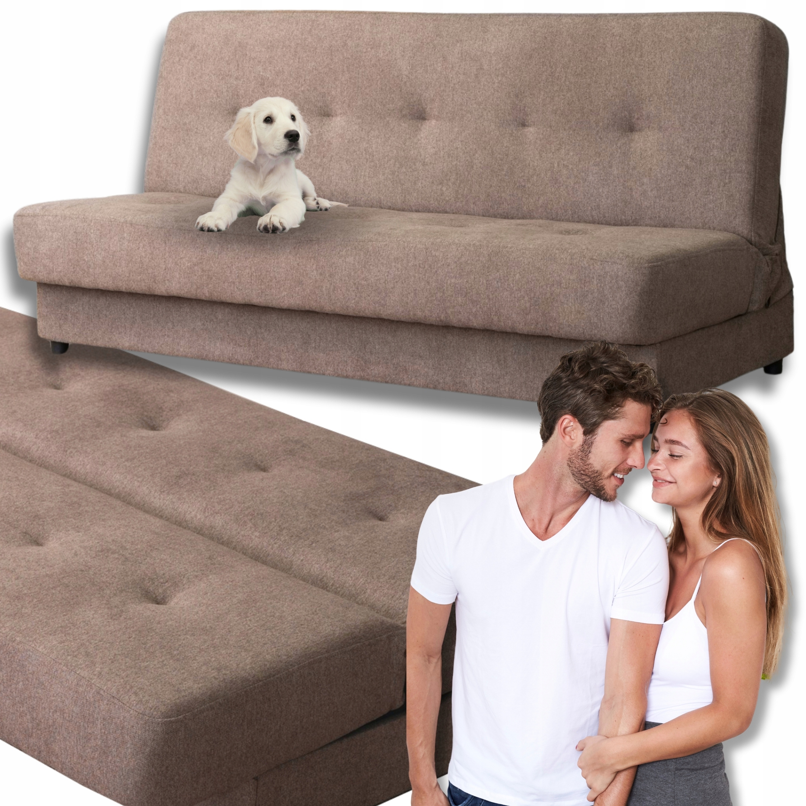 Pohovka na spaní Hnědá Rozkládací Pohovka Dvoumístná Aruba