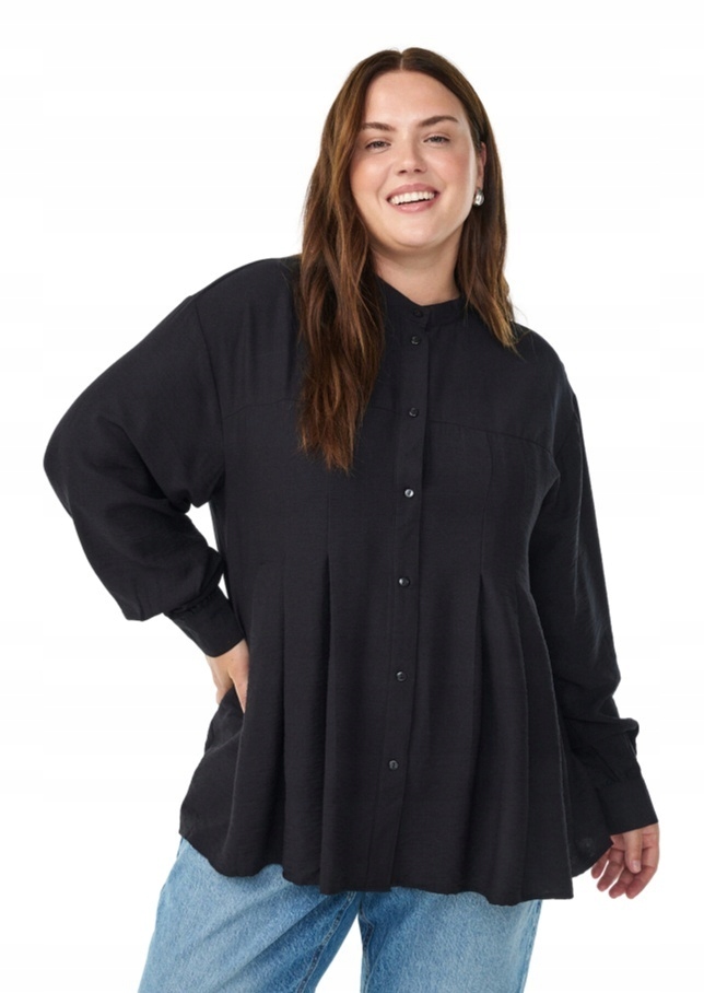 Zizzi Elegantní Černá Viskózová Košile 672A 48