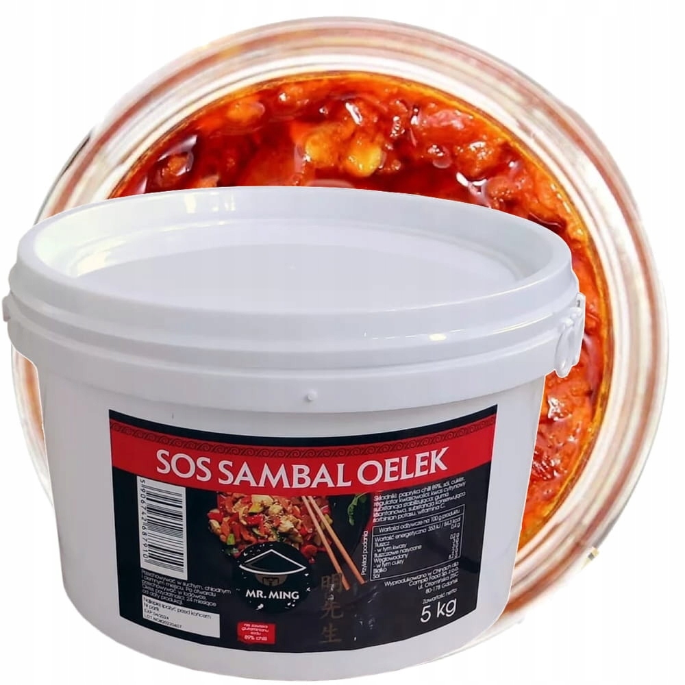 Levně Omáčka Sambal Oelek Hustá pasta Ostré pyré z Chilli 5 kg 5000 g Mr. Ming