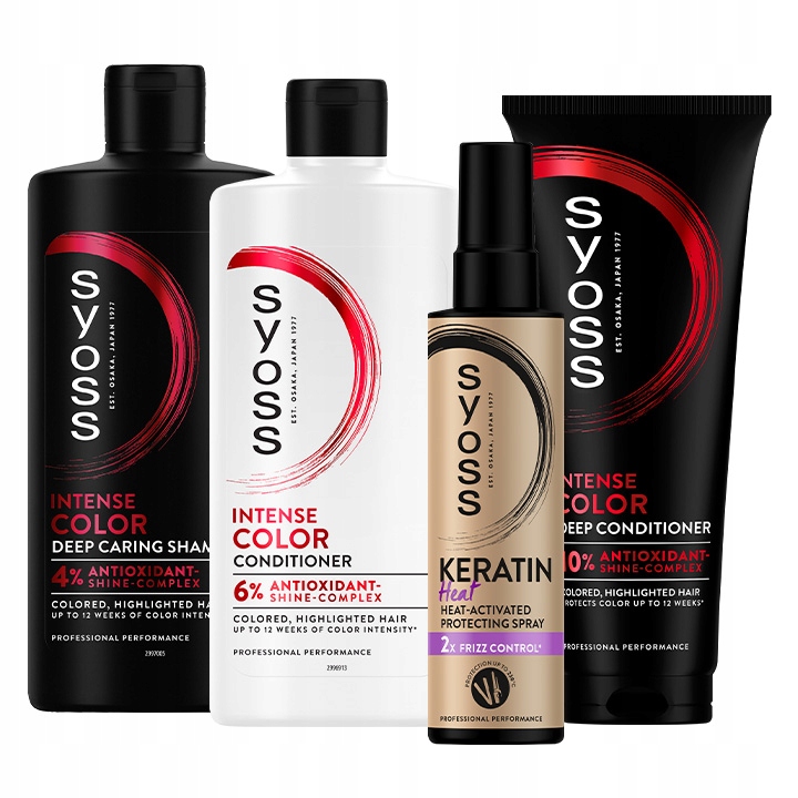 Syoss Color Szampon Odżywka Spray Termo do Włosów Farbowanych Zestaw 4 szt.