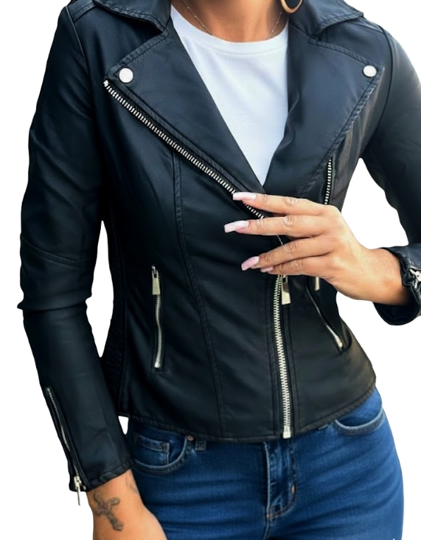 Kurtka Ramoneska Libland Czarna Biker Dopasowuje się do ciała 48/4XL