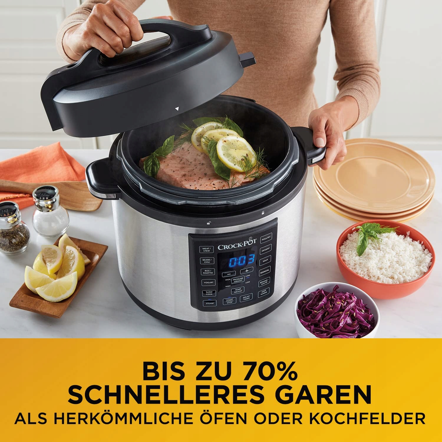 CROCK-POT Ekspresowy Multicooker 12w1 5,6L Stal Nierdzewna — miniatura 3