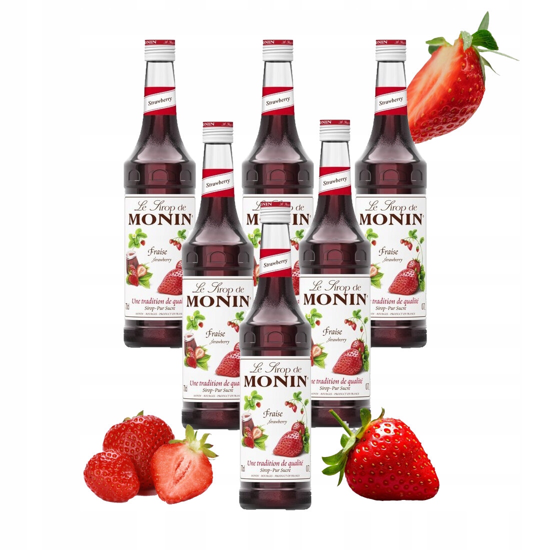 Zestaw Syrop smakowy Monin Strawberry truskawkowy 6x700ml