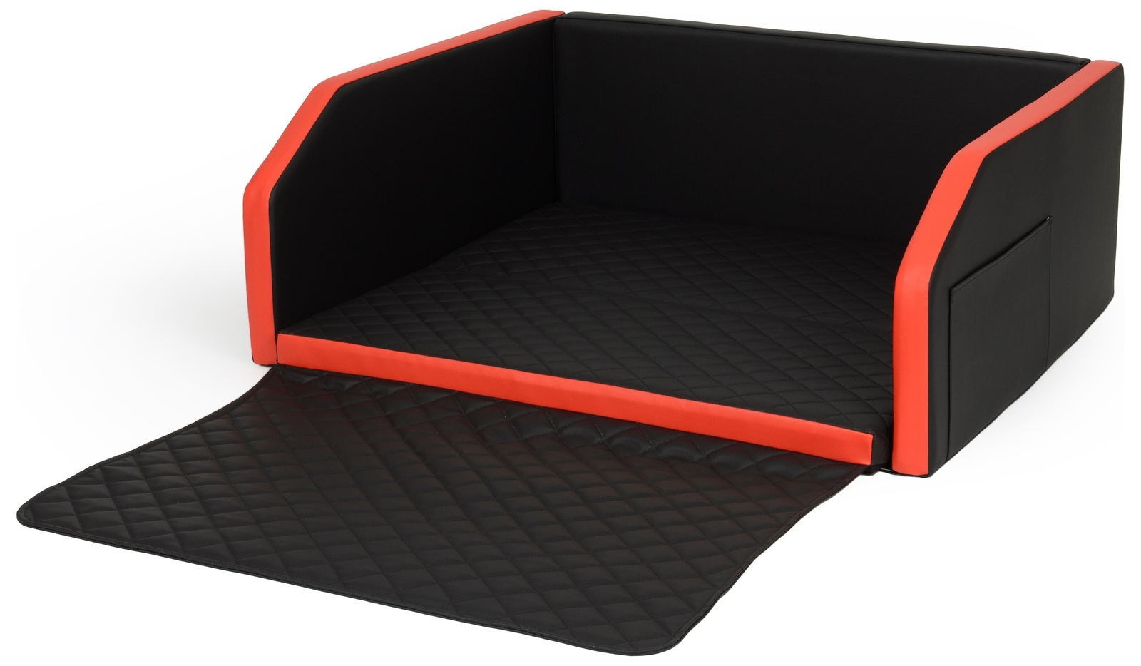 Levně Přepravka do auta pro psa Matrace 100 x 90 cm Černá Červená