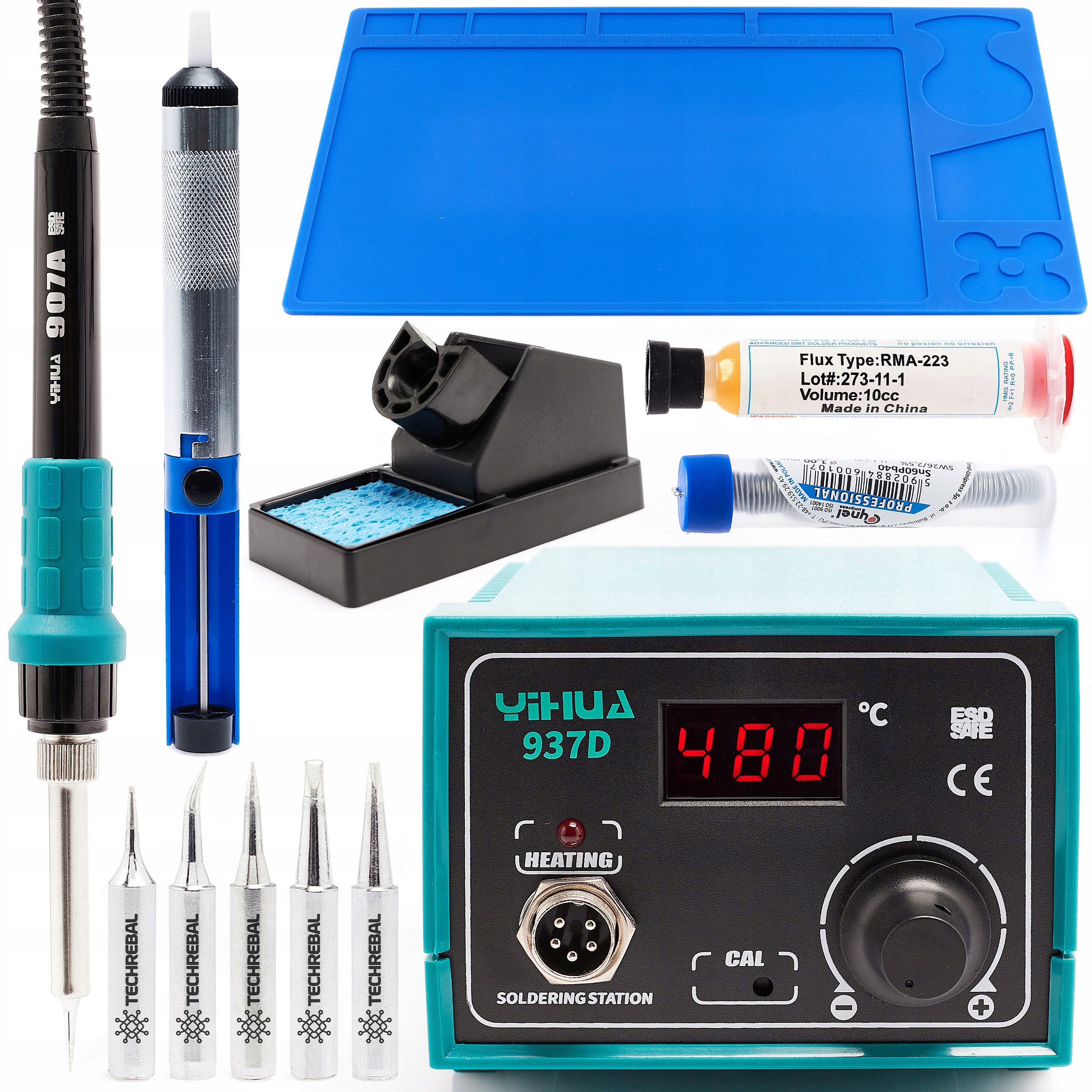 Stacja Lutownicza 937D LCD Groty Cyna Mata Topnik